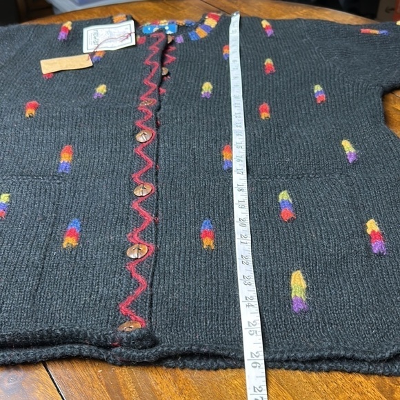 Newari button down 💯 wool cardigan handcrafted by Icelandic Design l/xl granny - Picture 8 of 17
